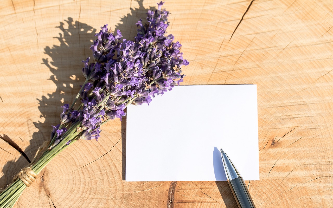 Greeting card with lavender