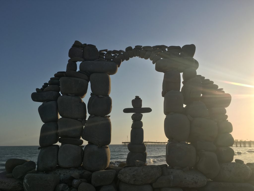 Rock cross at sunrise