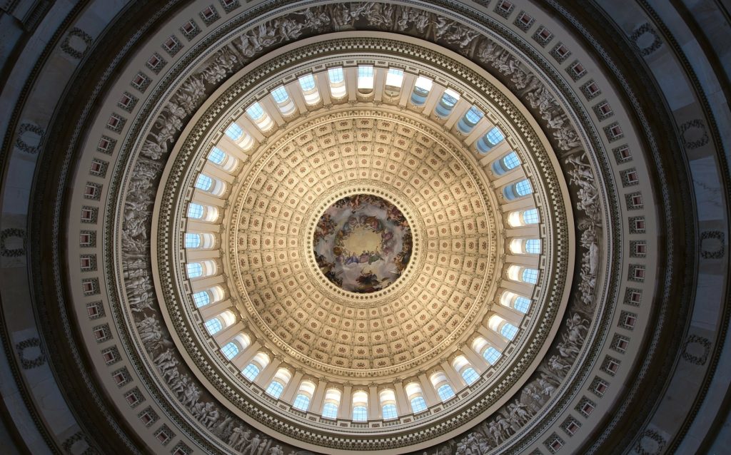 Interior of the dome of the US. Capitol Building