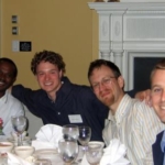 Participants enjoying dinner together