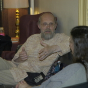 Timothy Gorringe speaks with Heidi Neumark during a small group session UVA Spring Institute for Lived Theology - Built Environment 2006