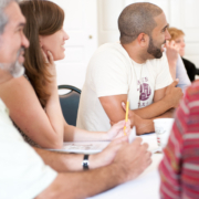 Participants enjoy the discussion