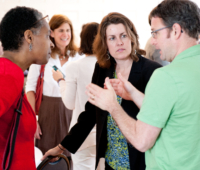 SILT 2015 participants speak with keynote speaker Traci West